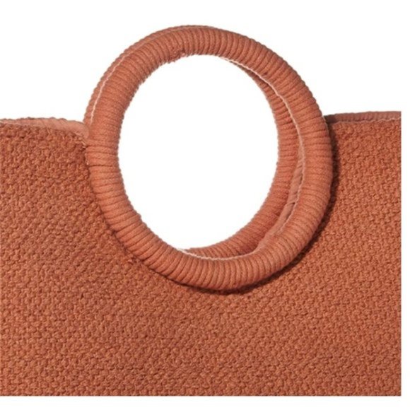 NWT Nanette Lepore Rust Trendy Woven Ring Tote Bag - Picture 7 of 7